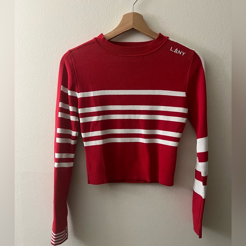 Vintage white and red crop top size M